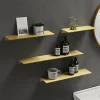 Brushed Gold Black White Bathroom Storage Rack 30-50Cm Modern Bathroom Shelves Kitchen Wall Shelf Home Accessories