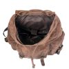 Casual Oil Wax Canvas Backpacks Vintage Waterproof Large Capacity Travel Bag Women Mochila Leather Laptop Drawstring Rucksack