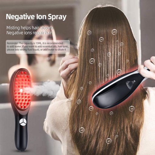 Ckeyin Sonic Vibration Scalp Massager Light Therapy Head Massage Comb Anti Hair Loss Anion Spray Hair Growth Brush Stress Relief