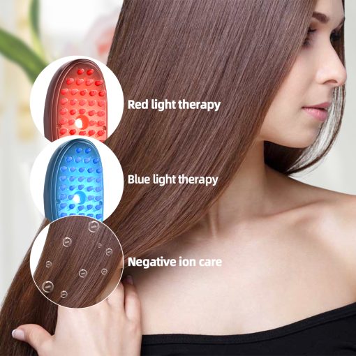 Ckeyin Sonic Vibration Scalp Massager Light Therapy Head Massage Comb Anti Hair Loss Anion Spray Hair Growth Brush Stress Relief