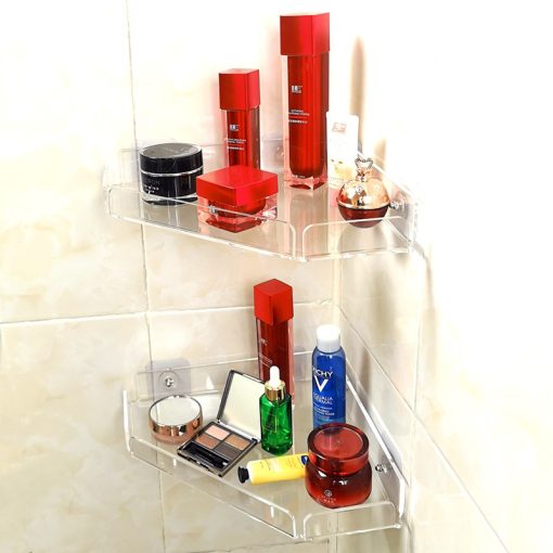 Colour Invisible Acrylic Floating Shelves Wall Mounted Bookshelf Corner Display Shelf Storage Rack For Room Bathroom Kitchen