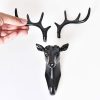 Creative Antler Plastic Hook Wallhook For Key Personality Animal Deer Head Punch Towels Home Decoration Wall Sticker Rack