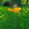 Creative Road Sign Windmill Outdoor Garden Windmills Weather Vane Weather Resistant For Yard Garden Patio Sculpture Wind Spinner