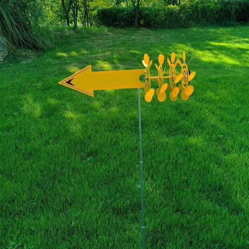 Creative Road Sign Windmill Outdoor Garden Windmills Weather Vane Weather Resistant For Yard Garden Patio Sculpture Wind Spinner