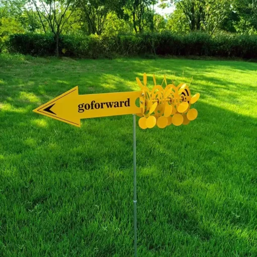 Creative Road Sign Windmill Outdoor Garden Windmills Weather Vane Weather Resistant For Yard Garden Patio Sculpture Wind Spinner