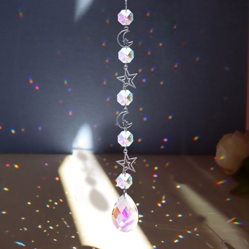 Crystal Suncatcher Light Catcher Heart Crystal Pendant Window Wind Chime Rainbow Chaser Hanging Drop Home Windchime Garden Decor