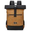 Expandable Waterproof Usb Computer Backpacks Bags Lightweight Pu Leather Men Luxury Roll Top Rucksack For Women Men Mochilas