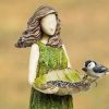 Fairy Tale Forest Girl Bird Feeder Artifact Statue Yard Lawn Decoration Resin Ornaments Outdoor Garden Decor