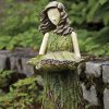 Fairy Tale Forest Girl Bird Feeder Artifact Statue Yard Lawn Decoration Resin Ornaments Outdoor Garden Decor