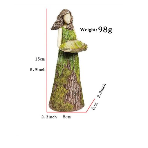 Fairy Tale Forest Girl Bird Feeder Artifact Statue Yard Lawn Decoration Resin Ornaments Outdoor Garden Decor