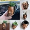 Flower Pot Human Face Vase Rapper Snoop Dogg Man Human Smile Face Planter Pot Pen Pencil Holder Desktop Garden Decor