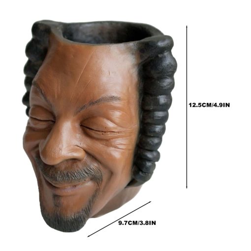 Flower Pot Human Face Vase Rapper Snoop Dogg Man Human Smile Face Planter Pot Pen Pencil Holder Desktop Garden Decor