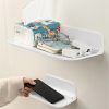 Foldable Wall Shelf Punch- Wall-Mounted Plastic Floating Shelf Household Bathroom Toilet Towel Clothes Storage Rack