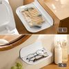 Foldable Wall Shelf Punch- Wall-Mounted Plastic Floating Shelf Household Bathroom Toilet Towel Clothes Storage Rack