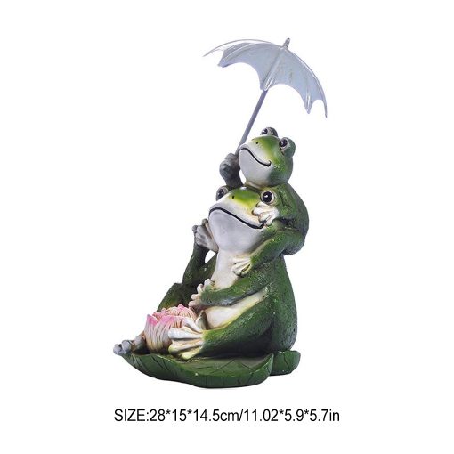 Frog Resin Statue Garden Cartoon Figurines Animals Gnome Sculptures Gardening Crafts Ornaments Yard Balcony Outdoor