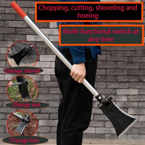 Garden Cleaning Shovel Multi-Function Gardening Tool Flexible Hoe Weeding Sickle Rake Long Handle For Loose Soil Flower Pot