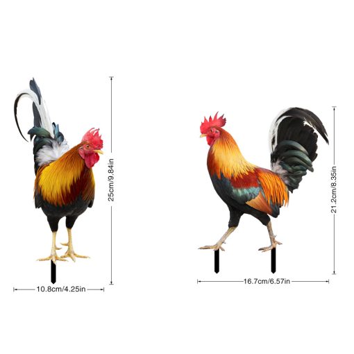Garden Rooster Decor Outdoor Backyard Decoration Chicken Figurine Weatherproof Hen Figurine For Patio Hens For The Garden