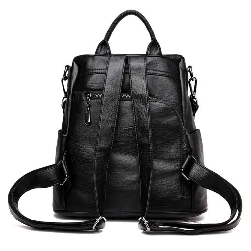 High Quality Leather Backpack Women Large Capacity Backpack Purses Female Vintage Bag School Bags Travel Bagpack Ladies Bookbag