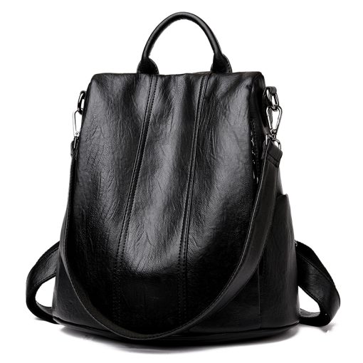 High Quality Leather Backpack Women Large Capacity Backpack Purses Female Vintage Bag School Bags Travel Bagpack Ladies Bookbag