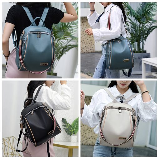 Women'S Backpack 2023 Fashion All-Match High-Quality Soft Leather Anti-Theft Leisure Travel Large-Capacity School Bag