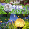 Led Cracked Glass Ball Lamps Solar Garden Light Waterproof Outdoor Court Buried Grass Lamp For Balcony Porch Villa Street Decor