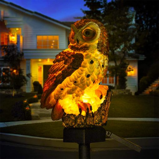 Led Solar Garden Owl Lights Waterproof Animal Outdoor Decor Solar Lawn Stake Lamp For Yard Pathway Patio