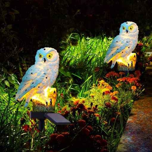 Led Solar Garden Owl Lights Waterproof Animal Outdoor Decor Solar Lawn Stake Lamp For Yard Pathway Patio