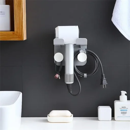 Minimalist Hair Dryer Holder Storage Toilet Hair Dryer Rack Home Bathroom Storage Wall Hanging Holder Rack Organizer