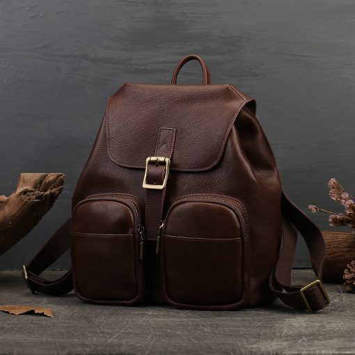 Women Genuine Leather Bag Fashion Retro Women'S Bag High Quality Backpack Women'S Designer Backpack Famous Brand