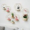 Nordic Style Iron Wall Shelf Hexagonal Metal Wall Storage Rack Shelves With Wooden Board Display Racks Kitchen Room Home Decor