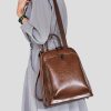 Oil Wax Genuine Leather Women Backpack Cross Body Shoulder Bags Cowhide School Daypack Fashion Retro Female Rucksack Knapsack