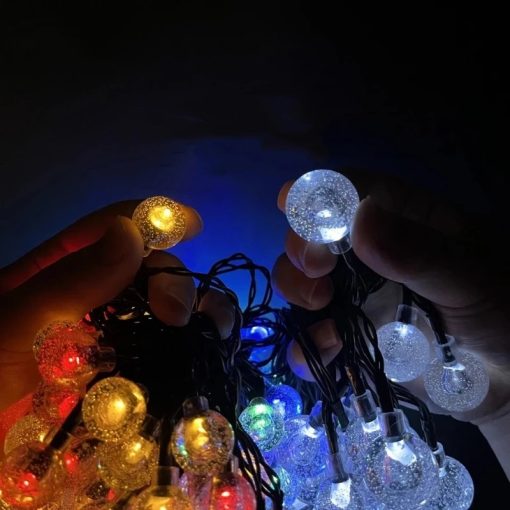 Solar String Lights Outdoor 200 Led Crystal Globe Lights Waterproof Solar Festoon Fairy Light For Garden Christmas Ramadan Decor