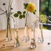 Transparent Glass Flower Vase Small Vase Hydroponics Plant Flower Terrarium Luxury Room Table Home Decor Wedding Decoration