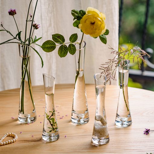 Transparent Glass Flower Vase Small Vase Hydroponics Plant Flower Terrarium Luxury Room Table Home Decor Wedding Decoration