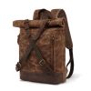 Vintage Canvas Leather Backpacks For Men Waterproof Rucksacks Large Waxed Mountaineering Travel Pack