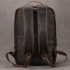 Vintage Men'S Crazy Horse Leather Backpack Genuine Leather Retro Rucksack Large Classic Travel Backpack Big Laptop Computer Bag