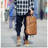 Vintage Waterproof Backpack Men Luxury College School Bags Casual Pu Leather Backpacks Travel Retro 15.6 Inch Laptop Bag For Men