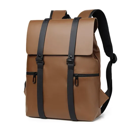 Vintage Waterproof Backpacks Men Pu Leather Travel Backpack Large Capacity Students School Books Laptop Backpack Bags For Men