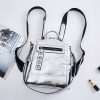 Atinfor Brand Silver Mini Backpack Women Waterproof Pu Leather Rucksack Girls Small Shoulder Bag Travel