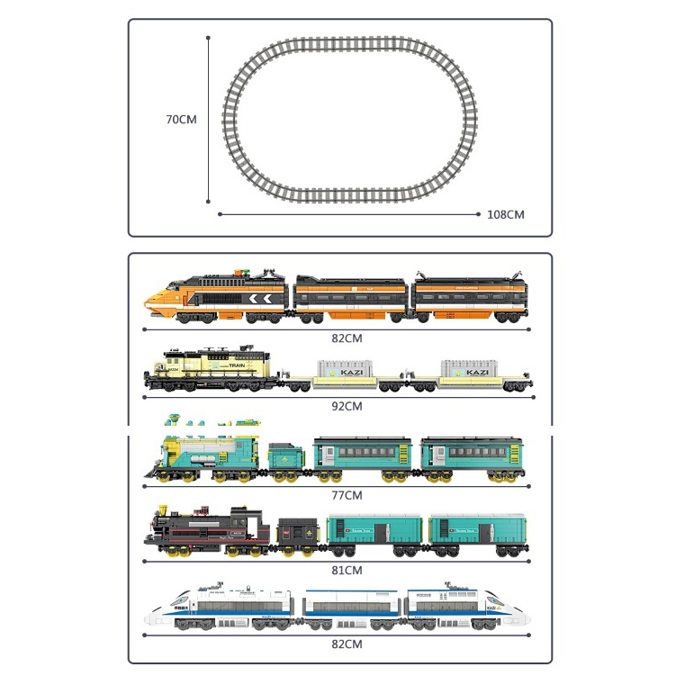 High-Tech Battery-Powered Electric City Train Building Blocks For Kids