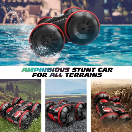 2.4G Amphibious Stunt Remote Control Vehicle Double Sided Tumbling Climbing Rc Stunt Car Children'S Electric Toy Christmas Gifts