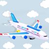 Aircraft Toy Hand-On Ability Energy-Saving Kids Toy 360 Rotation Electric A380 Airplane Moving Flashing Lights Model Toy For Kid