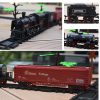 B/O Railway Classical Freight Train Set Passenger Water Steam Locomotive Playset With Smoke Simulation Model Electric Train Toys