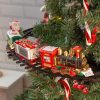 Battery Operate Railway Train With Sound&Light Railway Car Toys Christmas Train Tree Decoration Track Electric Toys For Kids