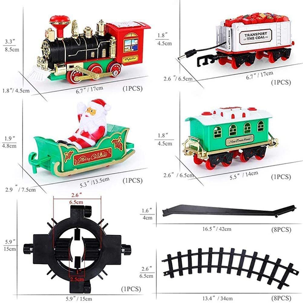 Battery-Powered Sound And Light Christmas Railway Train Set for Kids
