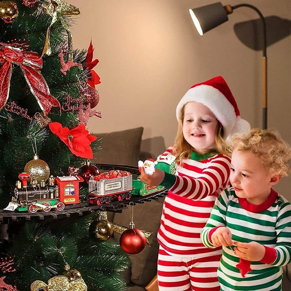 Battery-Powered Sound And Light Christmas Railway Train Set for Kids
