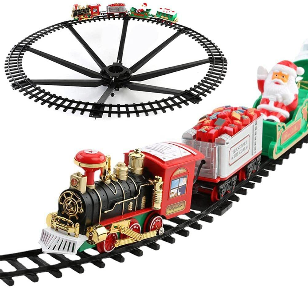 Battery-Powered Sound And Light Christmas Railway Train Set for Kids
