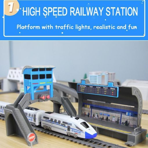 Electric High Speed Railway Harmony Track Train Toy Boy Assemble Diy Train High Speed Rail Set Children'S Birthday Christmas Toy