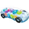 Kids Flashing Racing Car Toy Transparent Light Up Colorful Led Music Mechanical Gear Car Luminous Model Children Birthday Gift