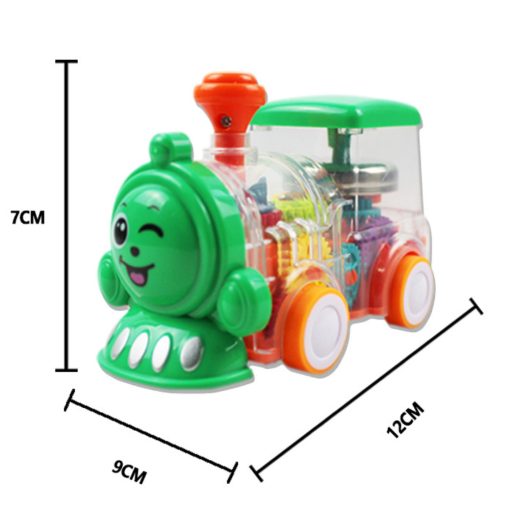 Lighting Music Electric Car Children'S Toy Car Bus Transparent Rotating Mechanical Gear Train With Battery Mobile Toy Gift